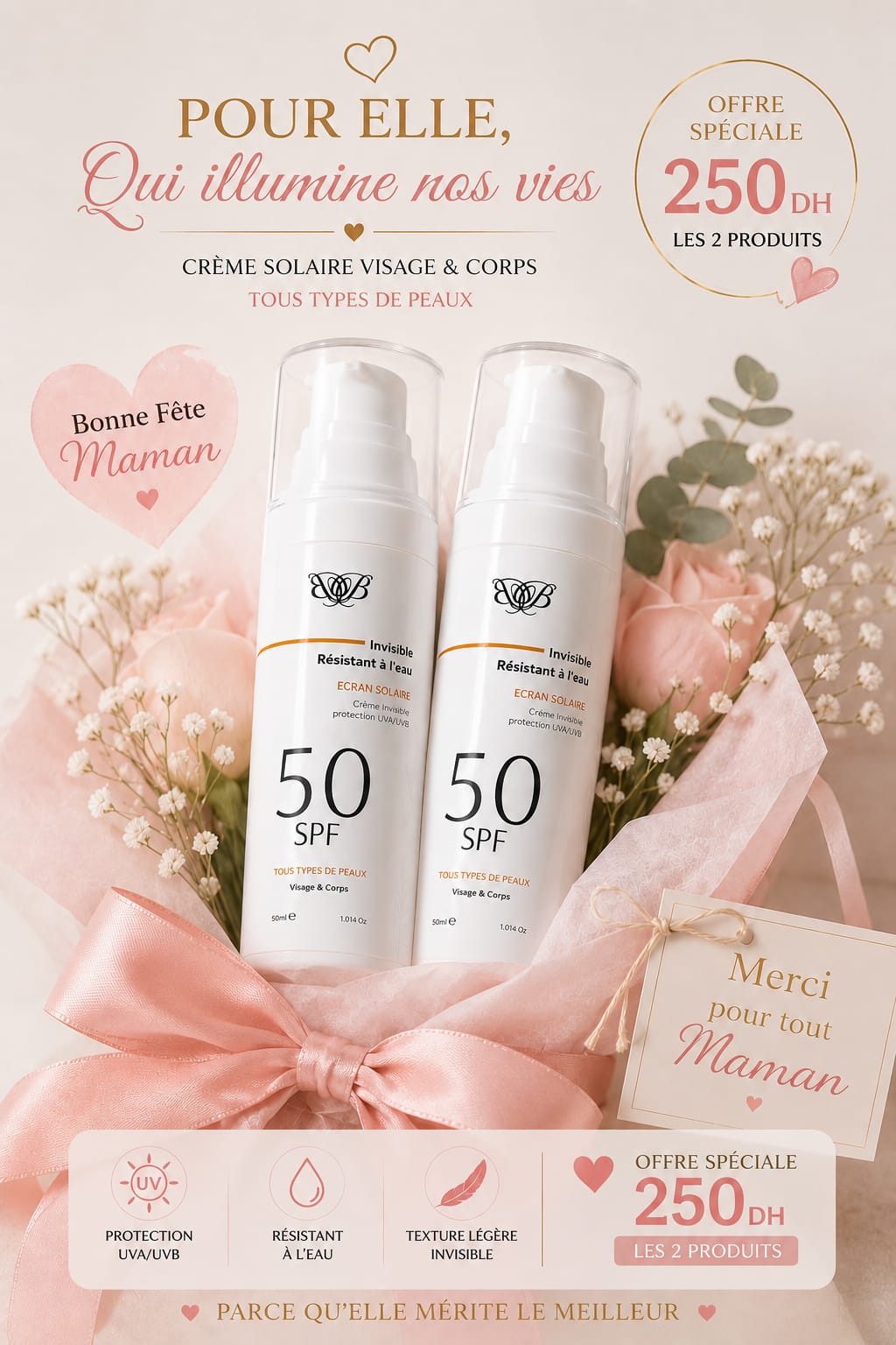 Deux fois plus de protection, deux fois plus d’amour 💕 - bassmabousselcosmetics
