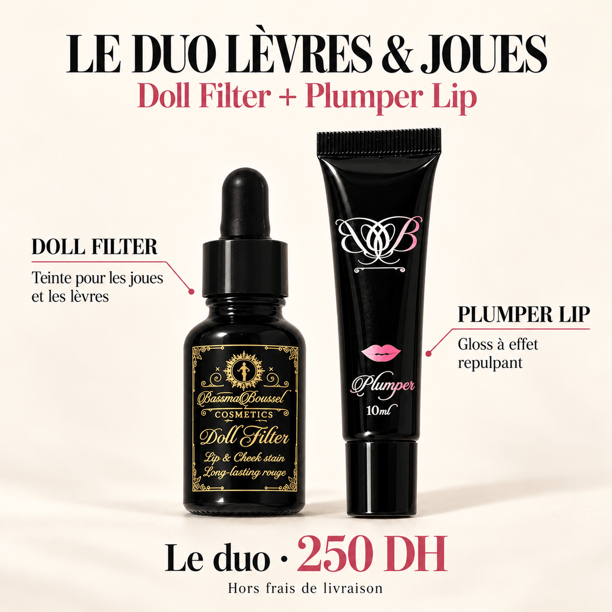 Lip Kit – Plumper Lips + Doll Filter (Joues & Lèvres) 💖 - bassmabousselcosmetics
